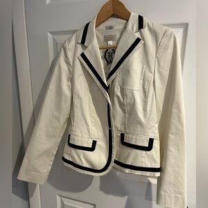 Women’s Cream Blazer with Navy Trim